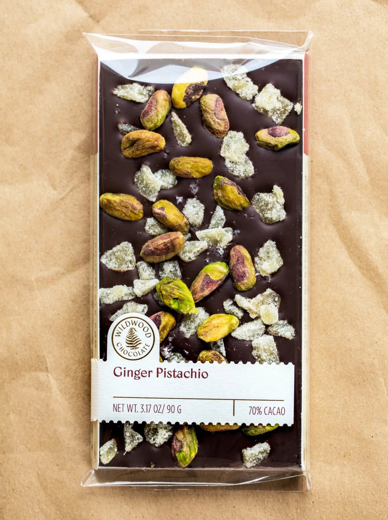 Young Blood Boutique Ginger Pistachio Wildwood Chocolate Bar