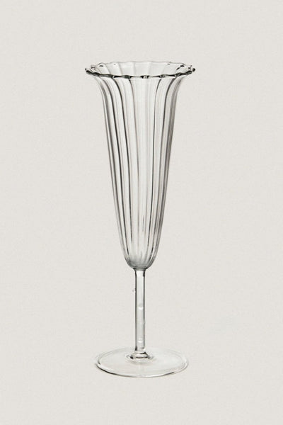 clear ribbed glass flute by Sophie Lou Jacobsen