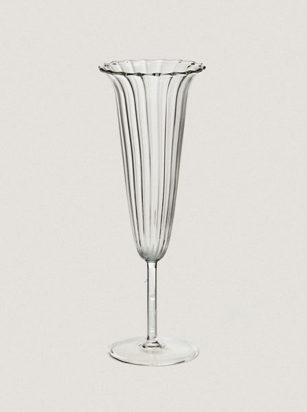 clear ribbed glass flute by Sophie Lou Jacobsen