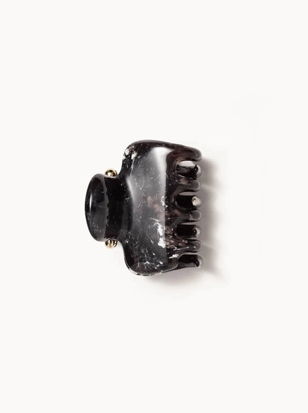 young blood boutique undo hairware black marble clip top 2"